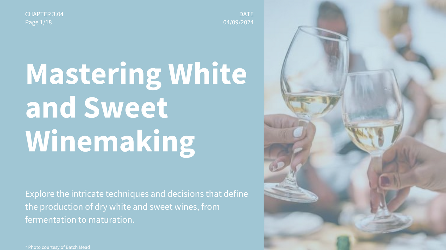 Chapter 3.04 - Mastering White and Sweet Winemaking