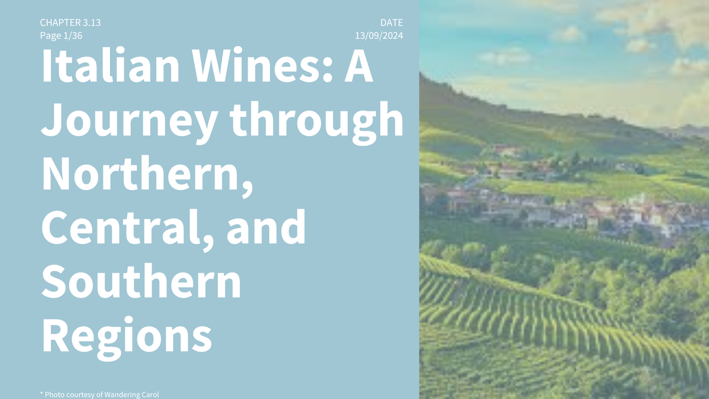 Chapter 3.13 - Italian Wines: A Journey through Northern, Central, and Southern Regions