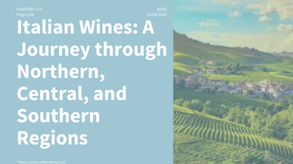 Chapter 3.13 - Italian Wines: A Journey through Northern, Central, and Southern Regions