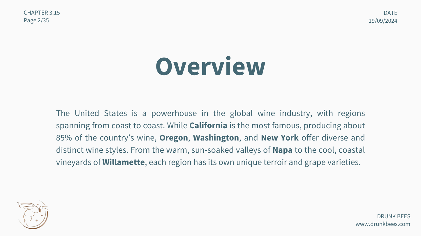 Chapter 3.15 - USA Wines: Exploring America's Diverse Wine Regions