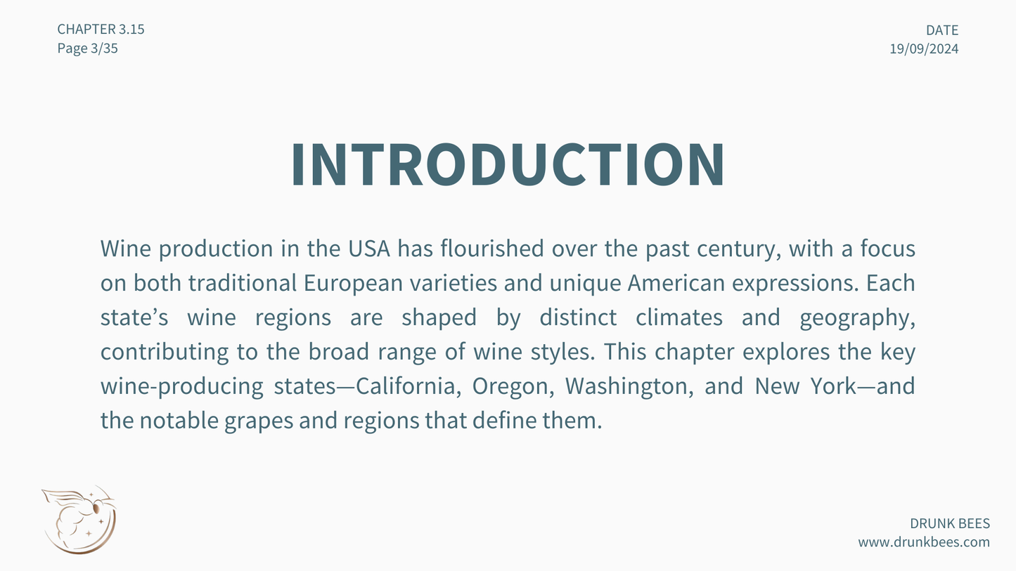 Chapter 3.15 - USA Wines: Exploring America's Diverse Wine Regions