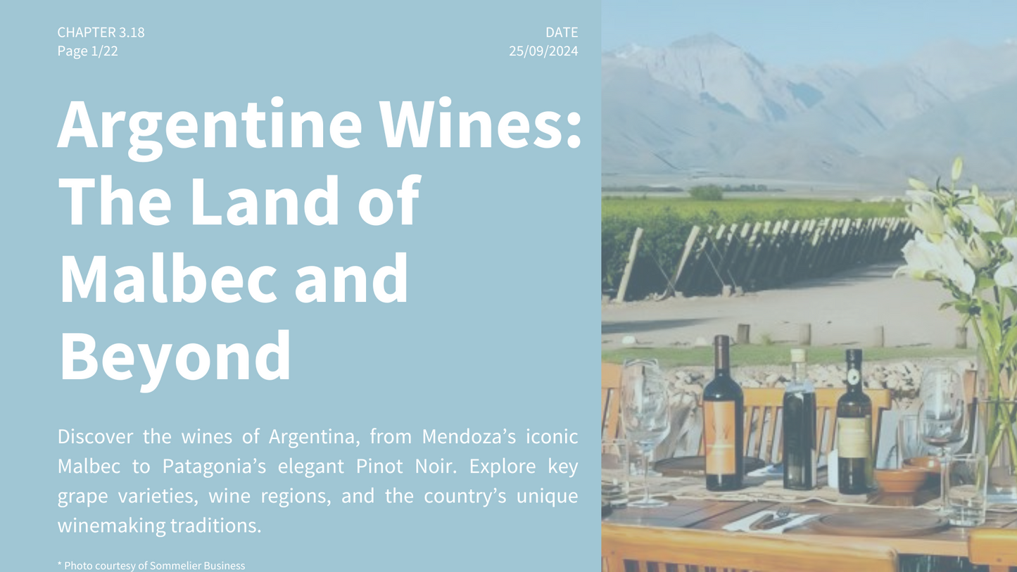 Chapter 3.18 - Argentine Wines: The Land of Malbec and Beyond