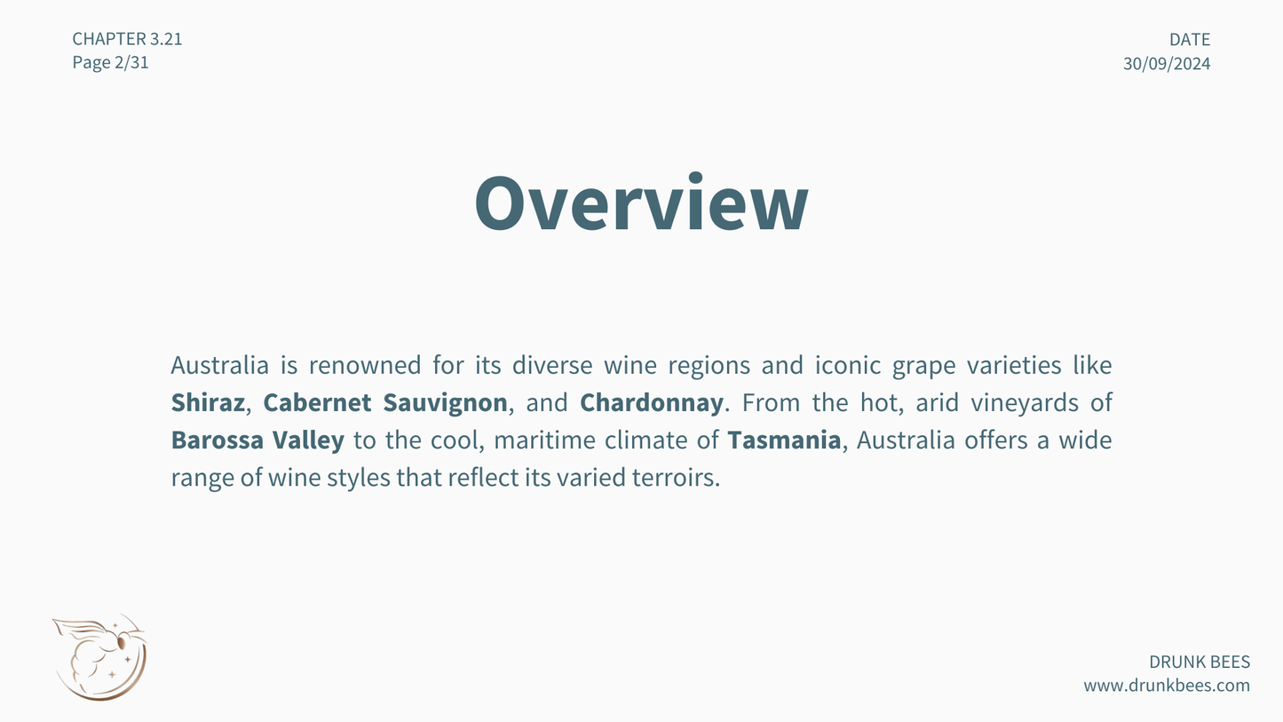 Chapter 3.21 - Australian Wines: A Land of Bold Flavors and Diverse Terroirs