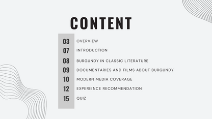 Knowledge Base - Burgundy in Words and Screens: Literature, Film, and Media